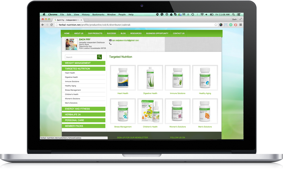 Herbal Nutrition Distributor Website