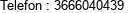 Telefon : 3666040439 