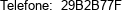 Telefone:  29B2B77F 