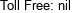 Toll Free: nil