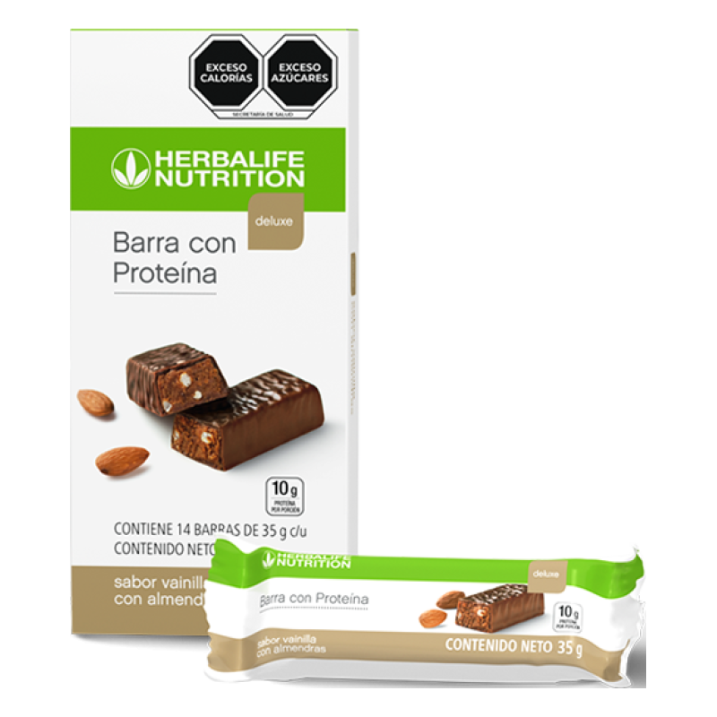 Barra con Proteína Deluxe sabor vainilla con almendras 490 g (14 barras de 35 g c/u)