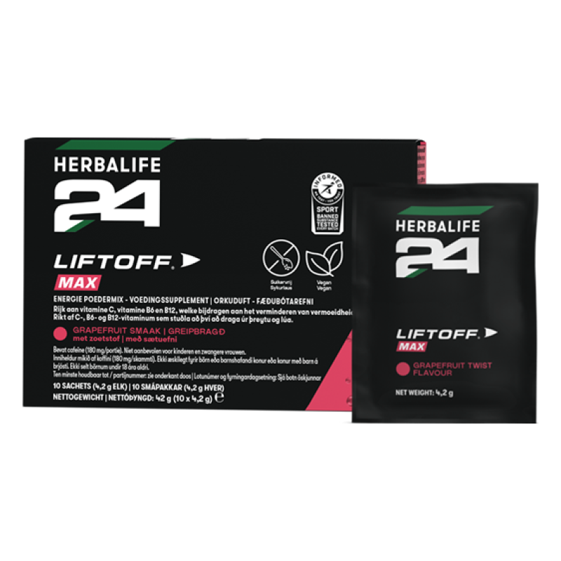 H24 LiftOff Max Grapefruit smaak 10 zakjes van 4,2 gr