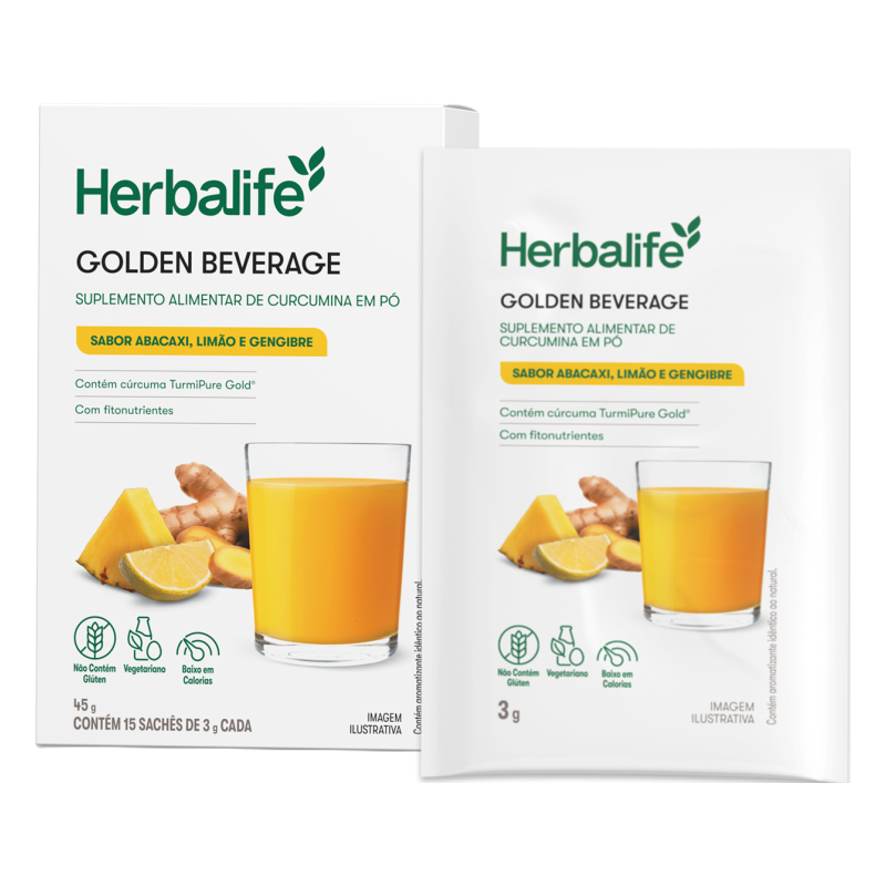 Golden Beverage Abacaxi, Limão e Gengibre 15 sachês – 3 g cada