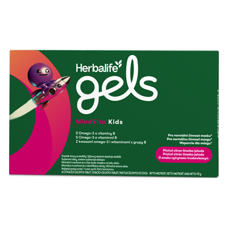 Herbalife Gels MindVita Kids Citron-limetka-jahoda 30 žvýkacích gelových tablet